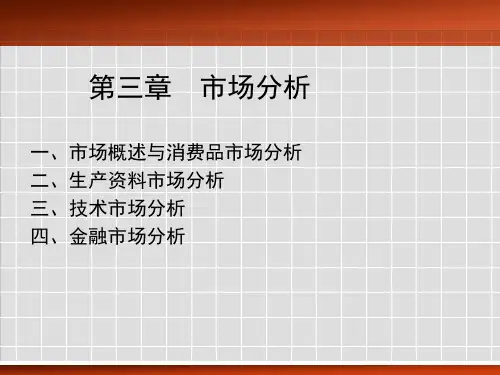 第三章市场分析一市场概述与消费品市场分析二生产资料