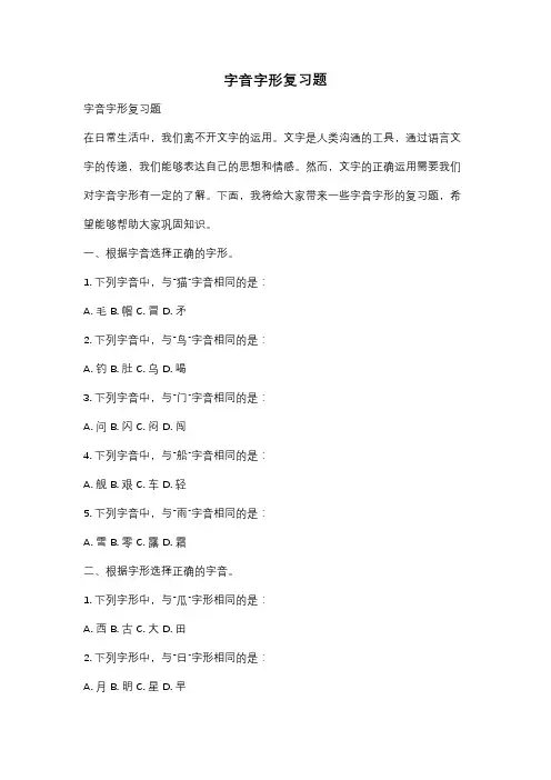 字音字形复习题