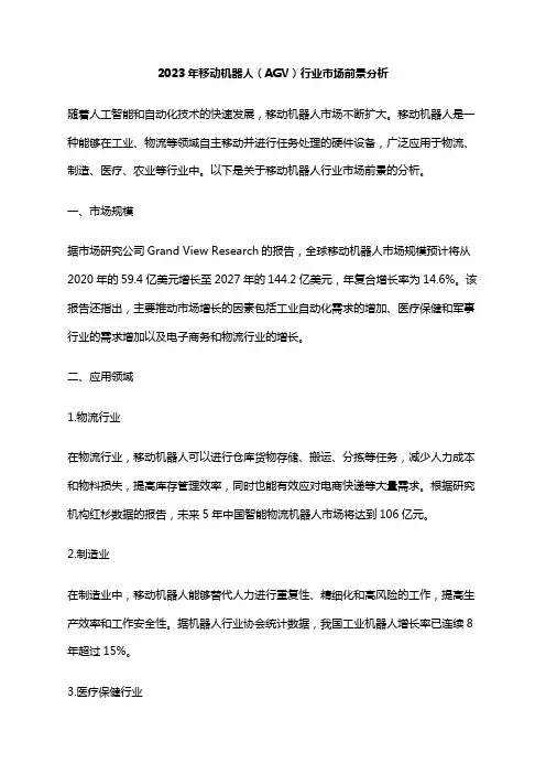 2023年移动机器人(AGV)行业市场前景分析