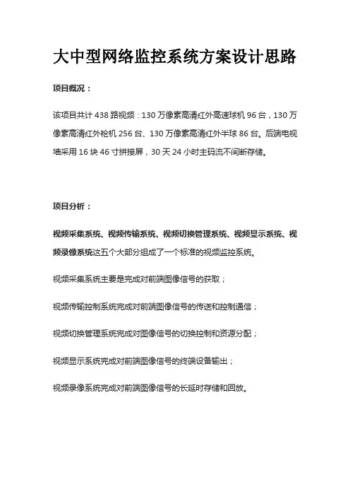 大中型网络监控系统方案设计思路全套