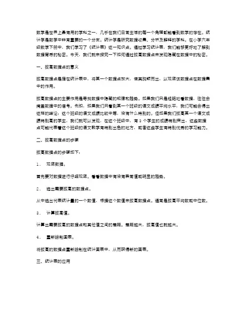 小学六年级数学下册《统计表》教案：“拔高”数据点,找出隐藏在数据背后的秘密!