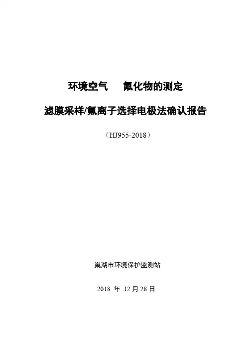 (2019.10.25)环境空气氟化物的测定确认报告(HJ955-2018)