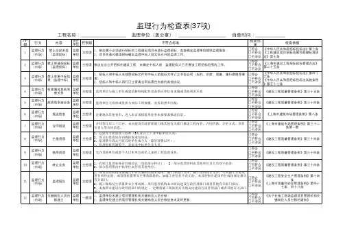 监理行为检查表