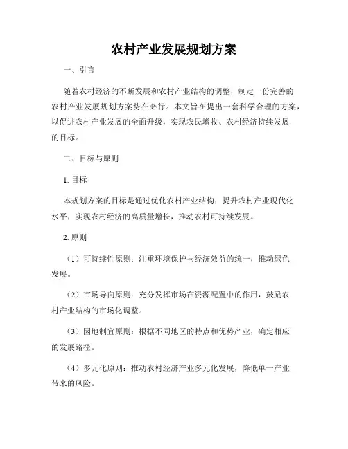 农村产业发展规划方案