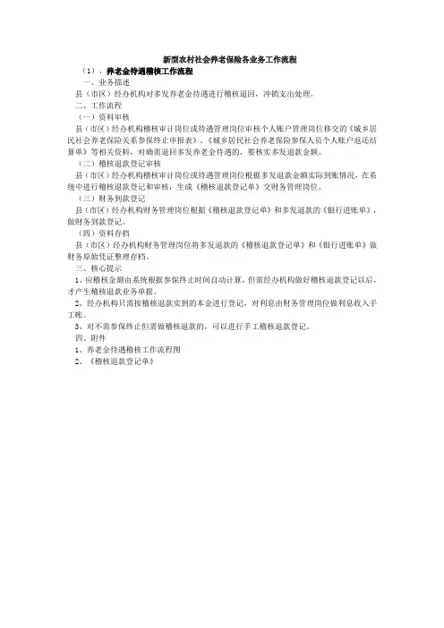 新型农村社会养老保险各业务工作流程
