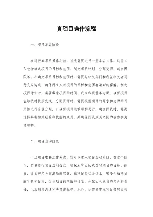 真项目操作流程