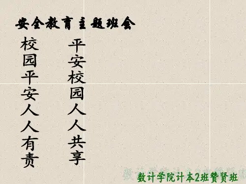 大学生安全教育-主题班会PPT