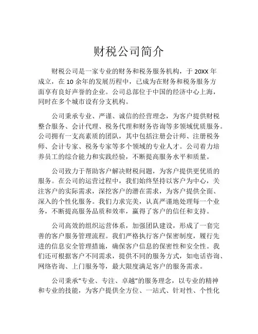 财税公司简介