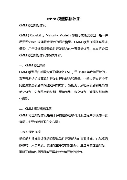 cmm模型指标体系