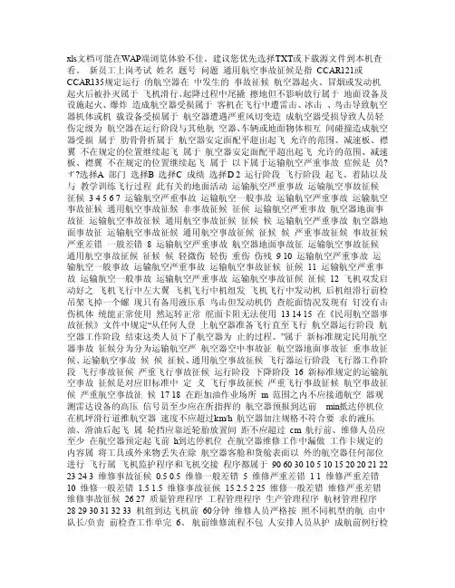 关于航空机务上岗考试基础考题资料7296849262