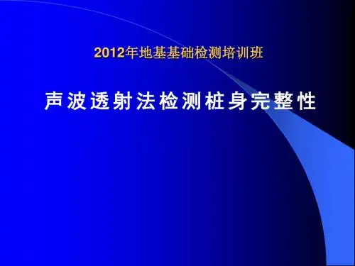 5、2013年超声波桩基检测技术培训