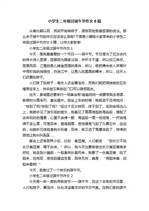 小学生二年级过端午节作文6篇