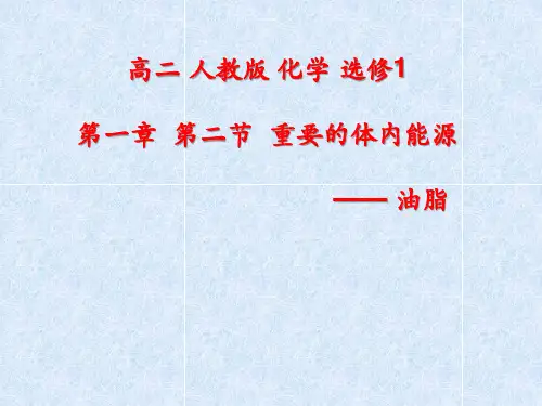 高中生物 重要的体内能源 油脂课件