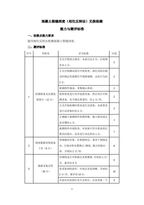 混凝土裂缝深度检测(相位反转法))
