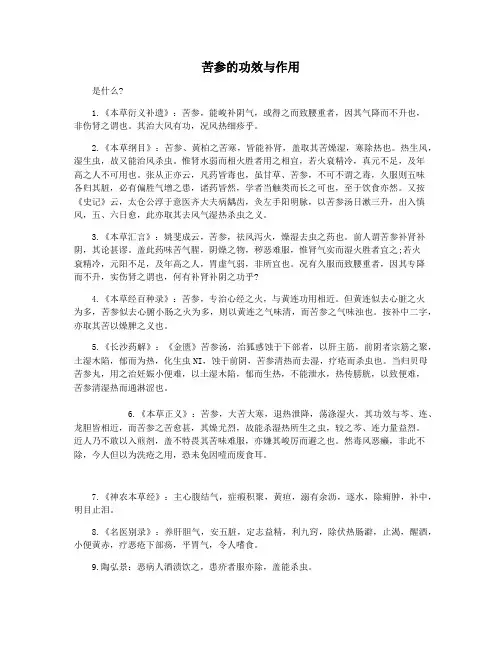 苦参的功效与作用
