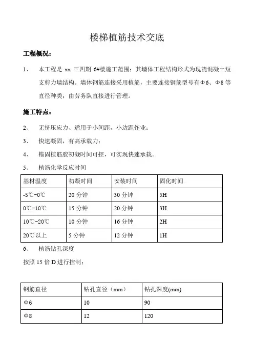 楼梯植筋技术交底