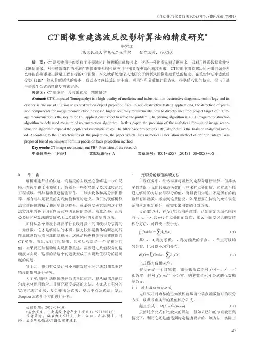 CT图像重建滤波反投影析算法的精度研究 (1)