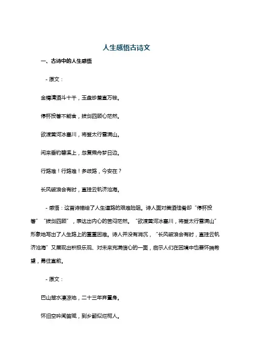 人生感悟古诗文