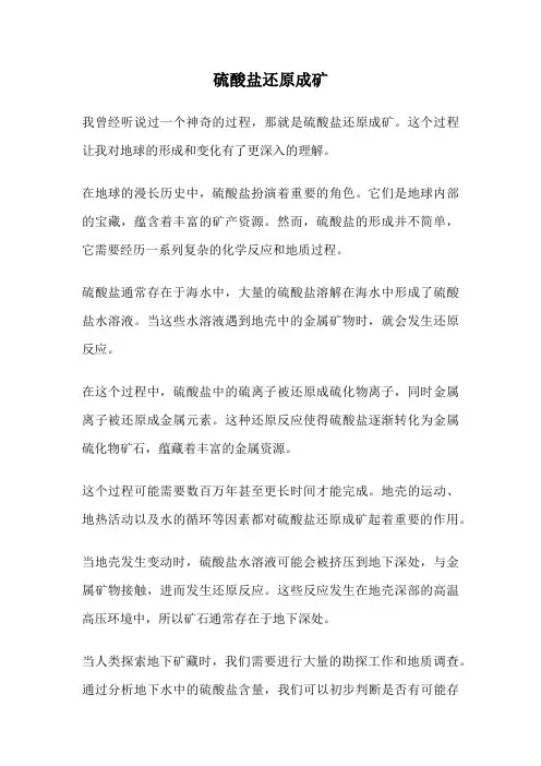 硫酸盐还原成矿