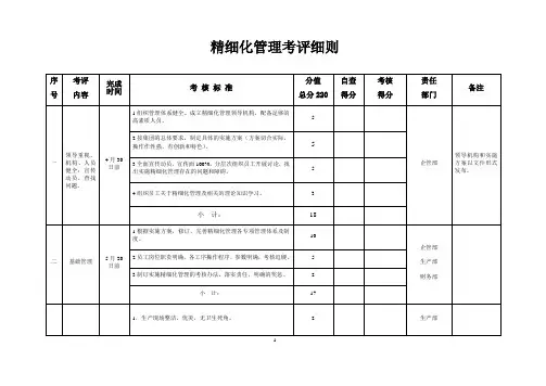 精细化考评细则