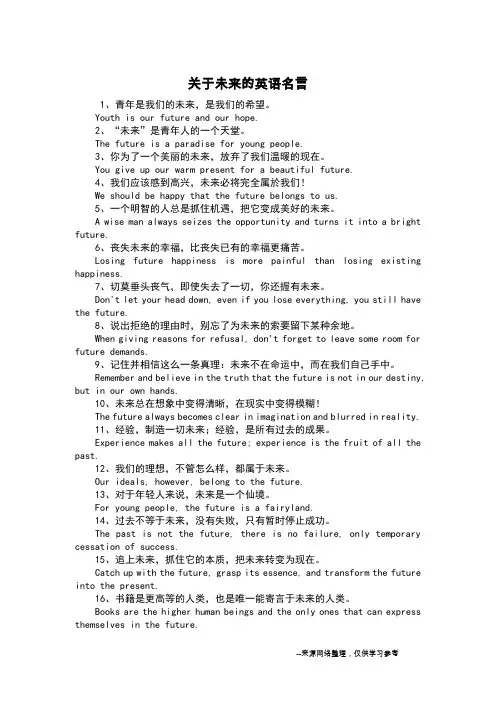 关于未来的英语名言