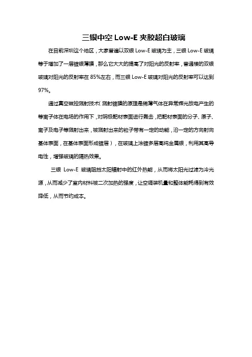 三银中空Low-e夹胶超白玻璃说明