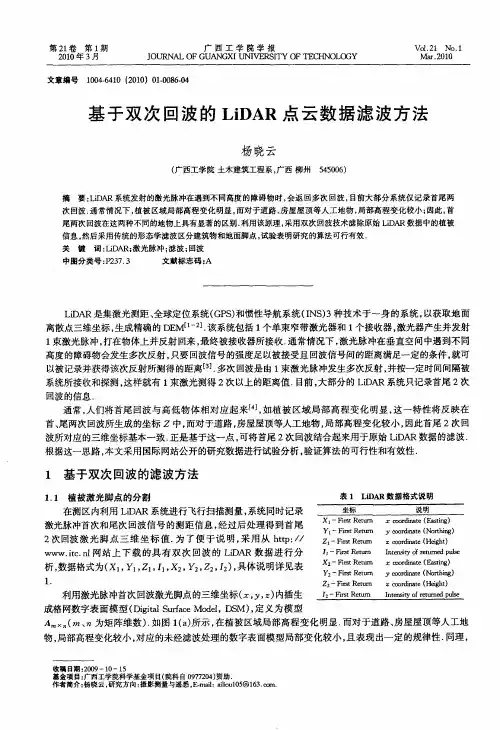 基于双次回波的LiDAR点云数据滤波方法