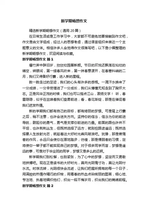 新学期畅想作文