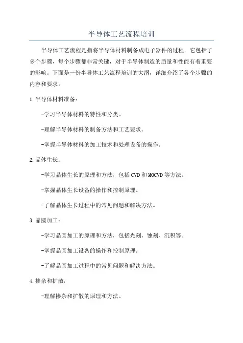 半导体工艺流程培训