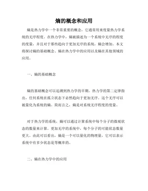 熵的概念和应用