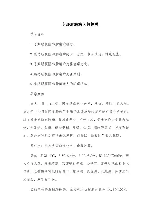 小肠疾病病人的护理