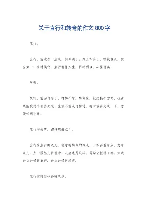 关于直行和转弯的作文800字