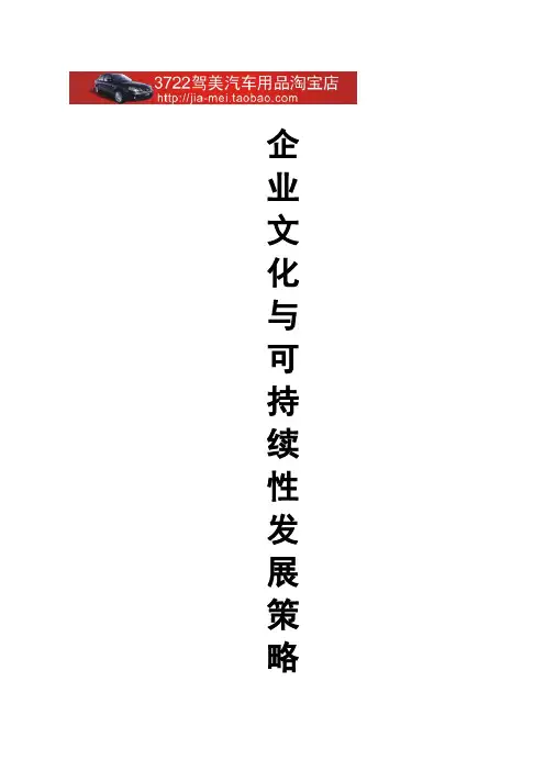 企业文化与可持续性发展策略讲义(DOC 17页)
