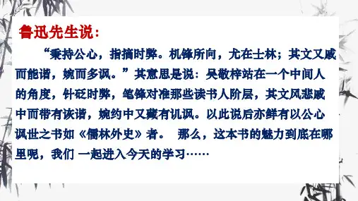 第三单元名著导读《儒林外史》课件(共50张PPT) 统编版语文九年级下册