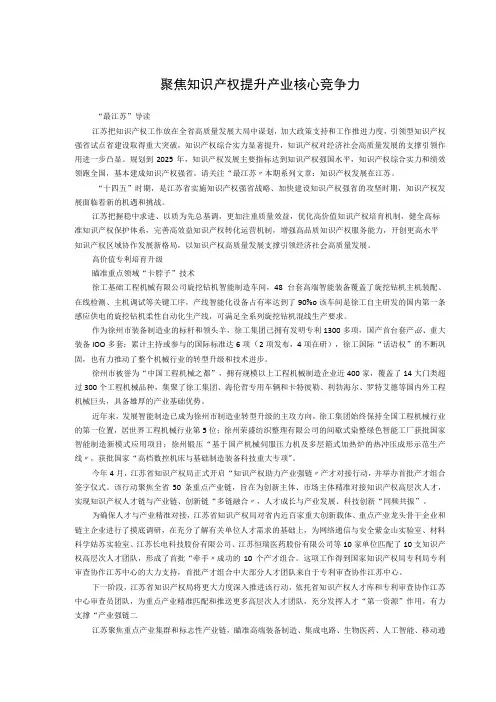 聚焦知识产权提升产业核心竞争力