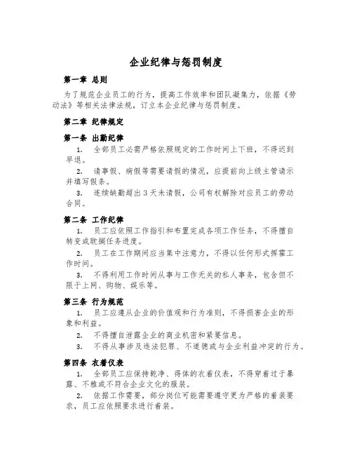 企业纪律与惩罚制度