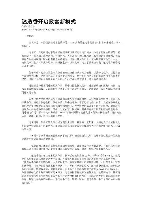迷迭香开启致富新模式