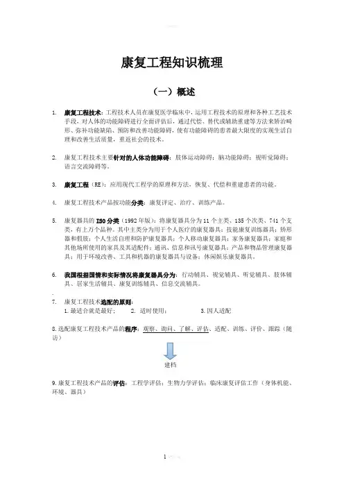 康复工程知识梳理