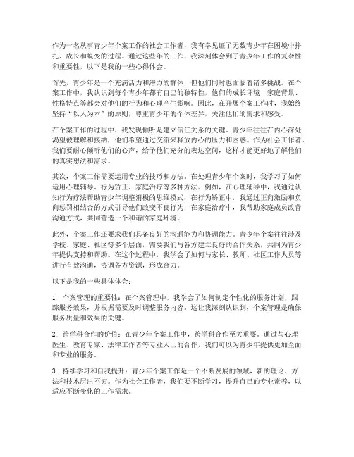 青少年个案工作心得体会