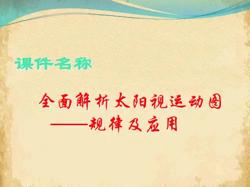 高考复习全面解析太阳视运动图——规律及应用ppt 通用
