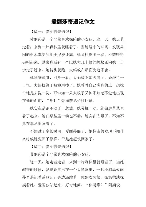 爱丽莎奇遇记作文