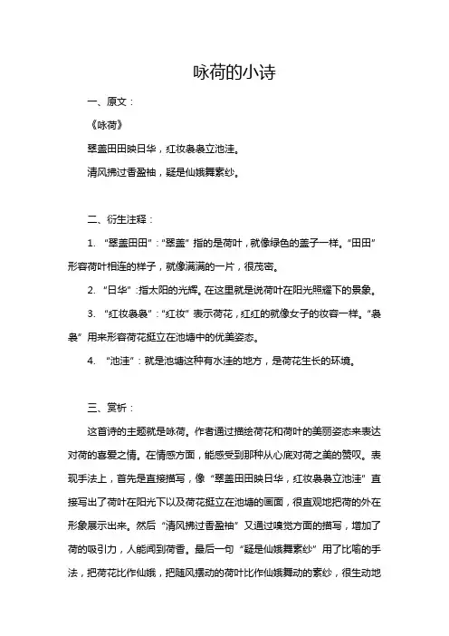 咏荷的小诗