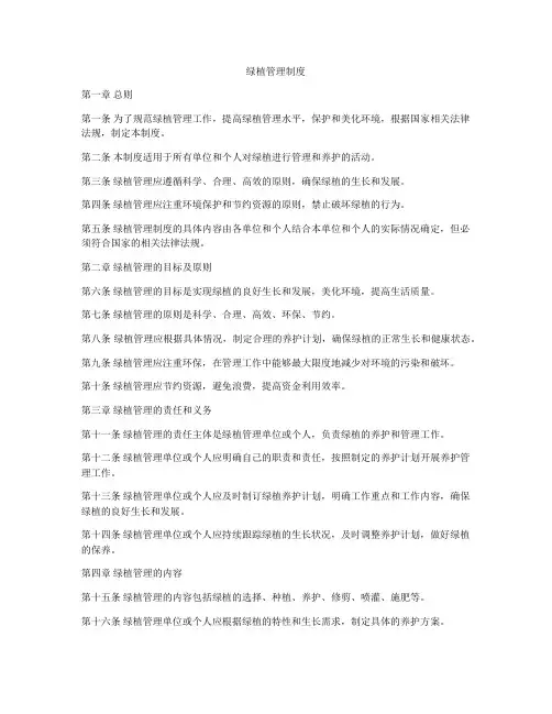 绿植管理制度