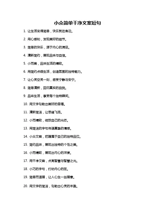 小众简单干净文案短句