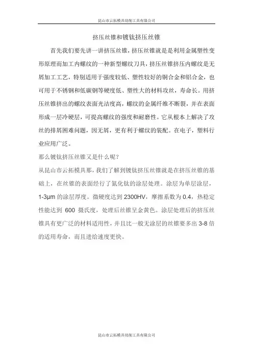 挤压丝锥和镀钛挤压丝锥