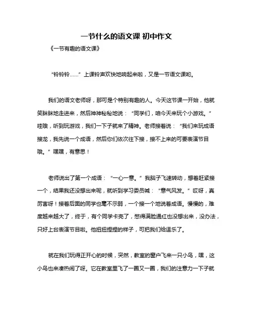 一节什么的语文课 初中作文