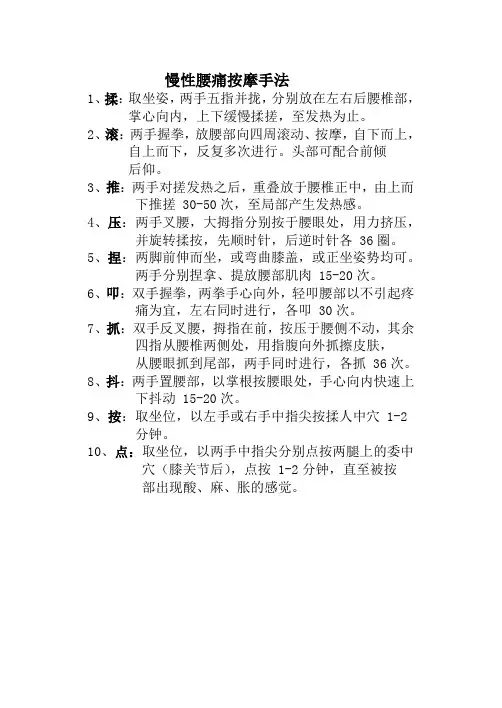 慢性腰痛按摩手法[1]