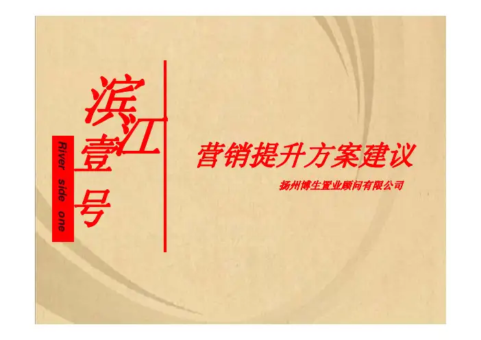 滨江一号营销提升方案建议