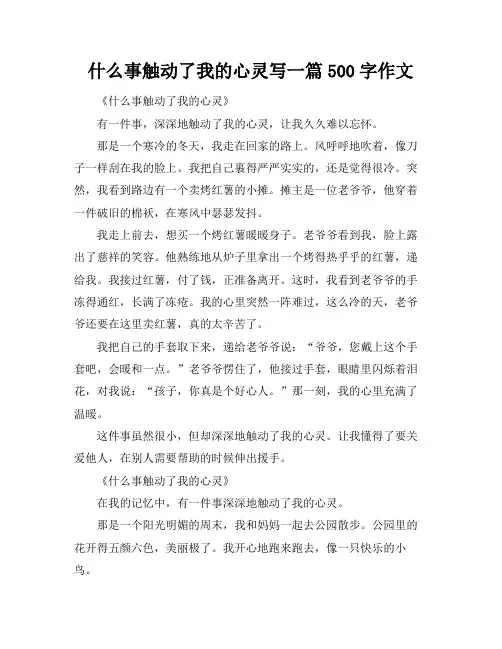 什么事触动了我的心灵写一篇500字作文