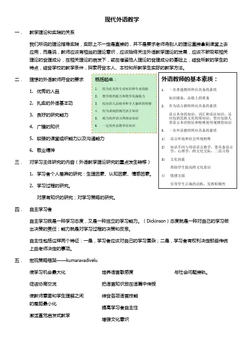 现代外语教学笔记